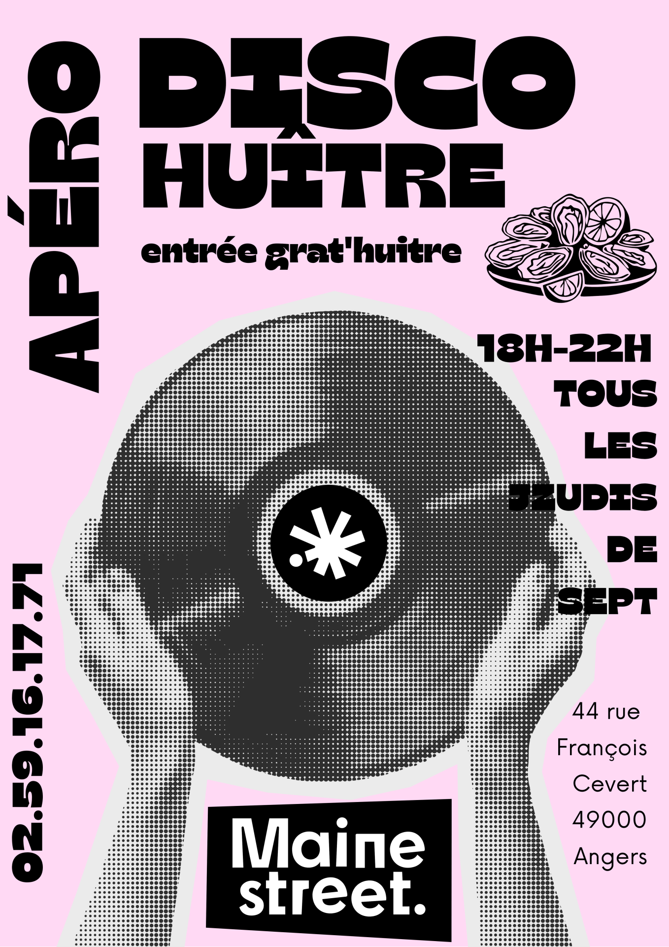 Affiche APERO DISCO HUITRE